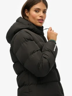 Zwart - Superdry - Gewatteerd sportjack met capuchon