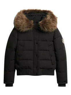 Zwart - Superdry Everest bomberjack met capuchon