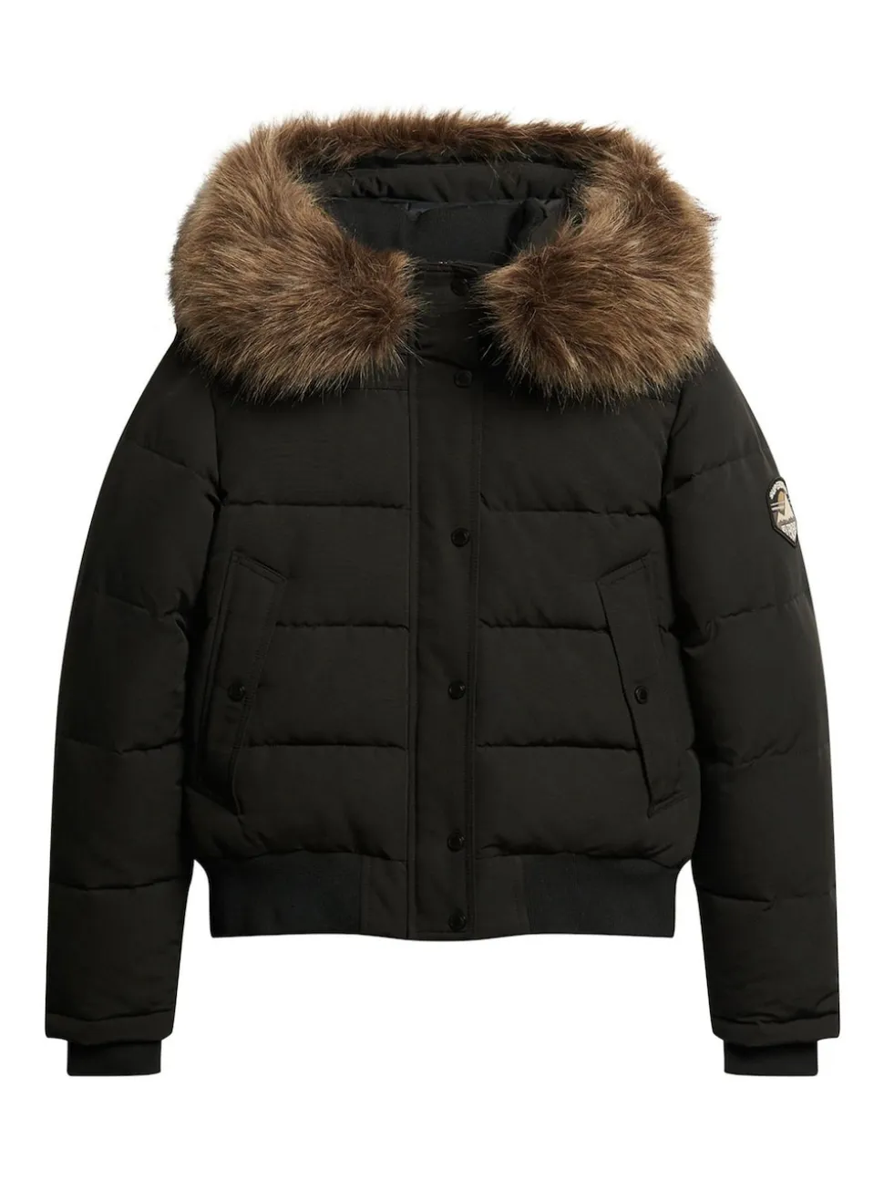 Zwart - Superdry Everest bomberjack met capuchon
