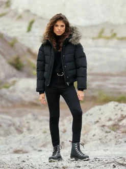 Zwart - Superdry Everest bomberjack met capuchon
