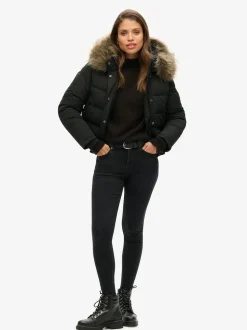 Zwart - Superdry Everest bomberjack met capuchon