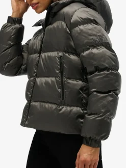 Zwart - Superdry luxe sport pufferjack met capuchon