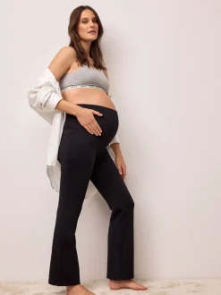 Zwart - Supersoft Dry Tech Flared Yoga Sports Maternity Leggings