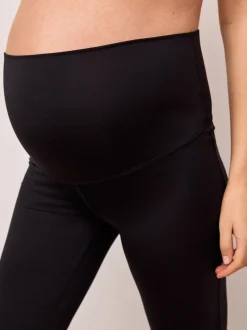 Zwart - Supersoft Dry Tech Flared Yoga Sports Maternity Leggings