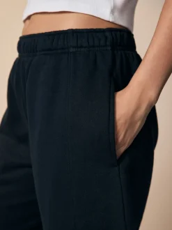 Zwart - Supersoft Peached Essentials Mid Length Jersey Jort Shorts