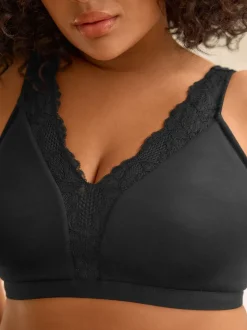 Zwart - Superzachte beha met totale ondersteuning en ultiem comfort zonder vulling en beugel