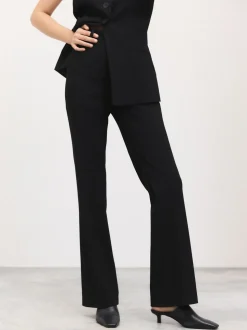 Zwart - Tailored Bootcut Trousers With Wool