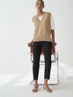 Zwart - Tailored Elasticated Back Straight Leg Trousers