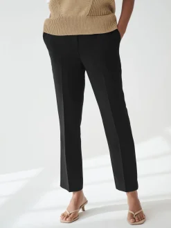 Zwart - Tailored Elasticated Back Straight Leg Trousers