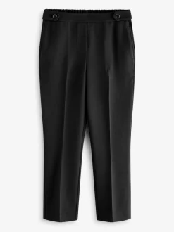 Zwart - Tailored Elasticated Back Straight Leg Trousers