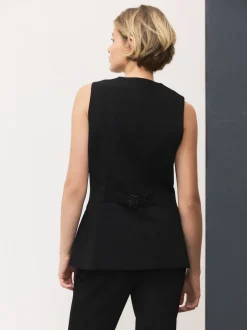 Zwart - Tailored Waistcoat With Wool