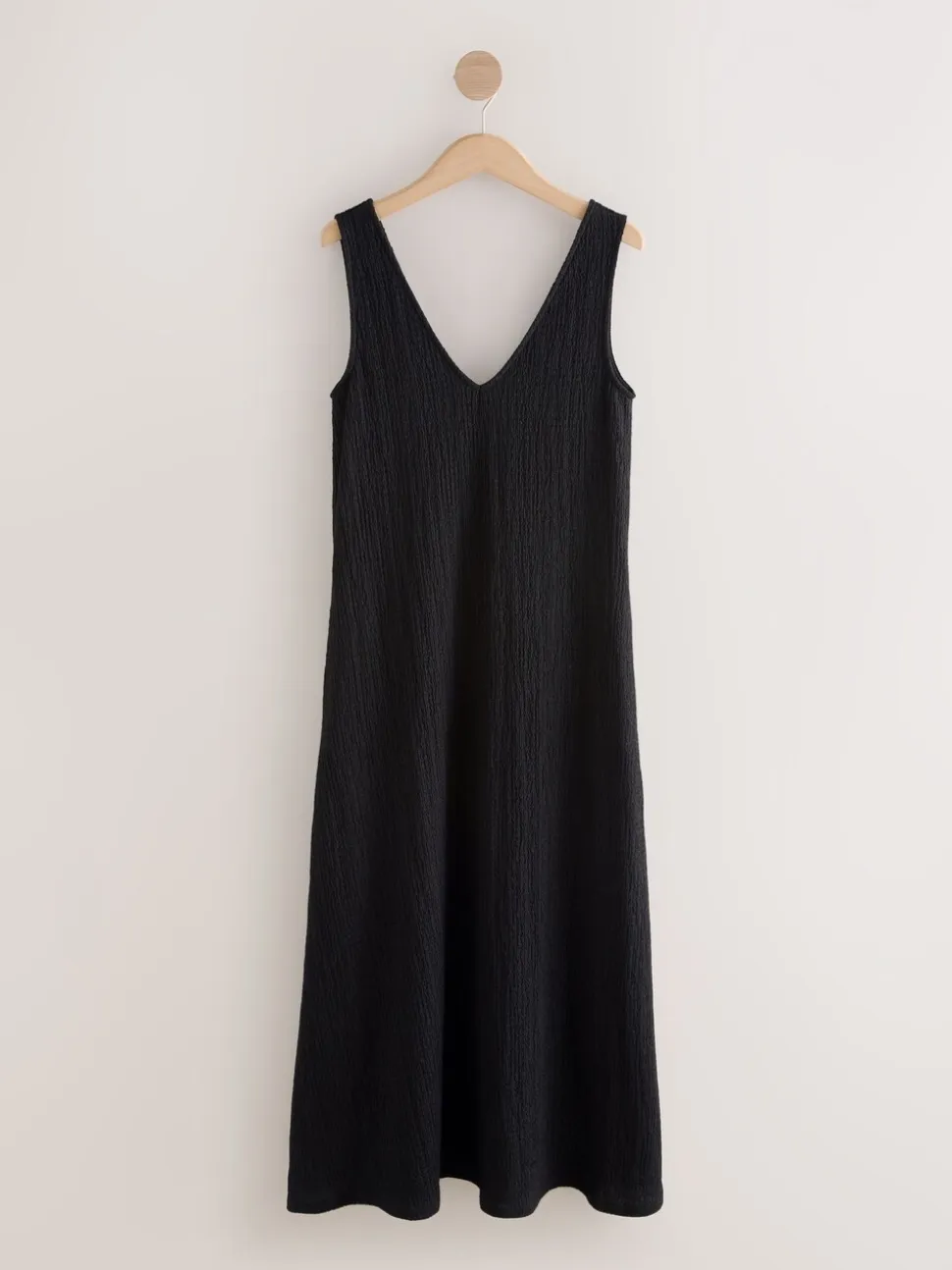 Zwart - Textured Jersey Slip Dress