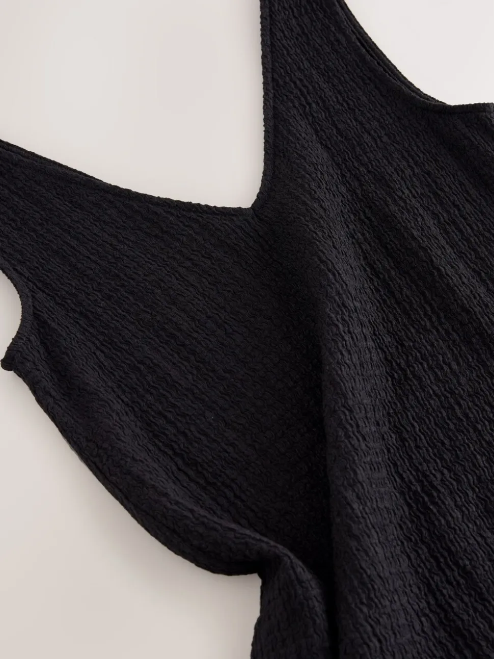 Zwart - Textured Jersey Slip Dress