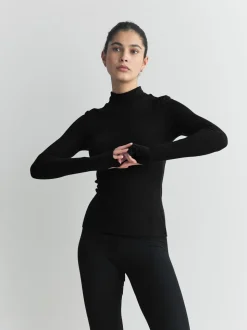 Zwart - Thermal Maximum Warmth Cosy Ribbed Roll Neck Top