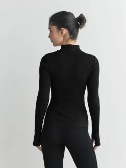 Zwart - Thermal Maximum Warmth Cosy Ribbed Roll Neck Top