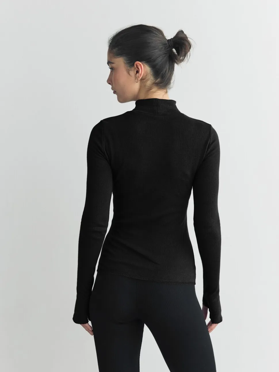 Zwart - Thermal Maximum Warmth Cosy Ribbed Roll Neck Top