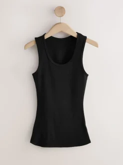 Zwart - Thermal Maximum Warmth Cosy Ribbed Vest