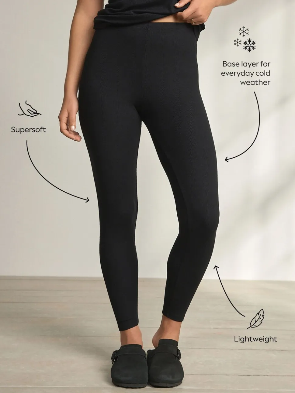 Zwart - Thermische Base Layer-leggings