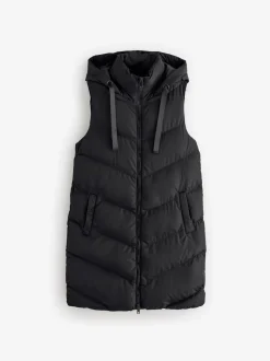 Zwart - Threadbare - Lange bodywarmer