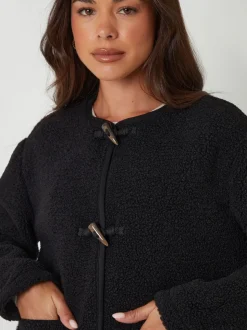 Zwart - Threadbare borg fleece Toggle jack