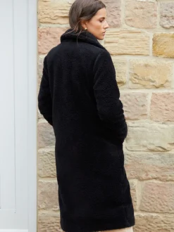 Zwart - Threadbare lange jas met borg