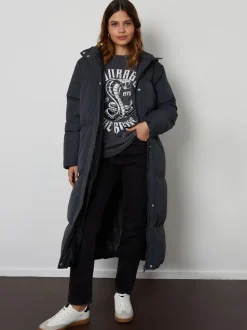 Zwart - Threadbare Maxi Puffer Jacket