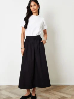 Zwart - Threadbare Midi rok met zakken