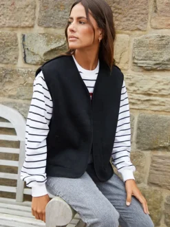 Zwart - Threadbare omkeerbaar gilet met borg