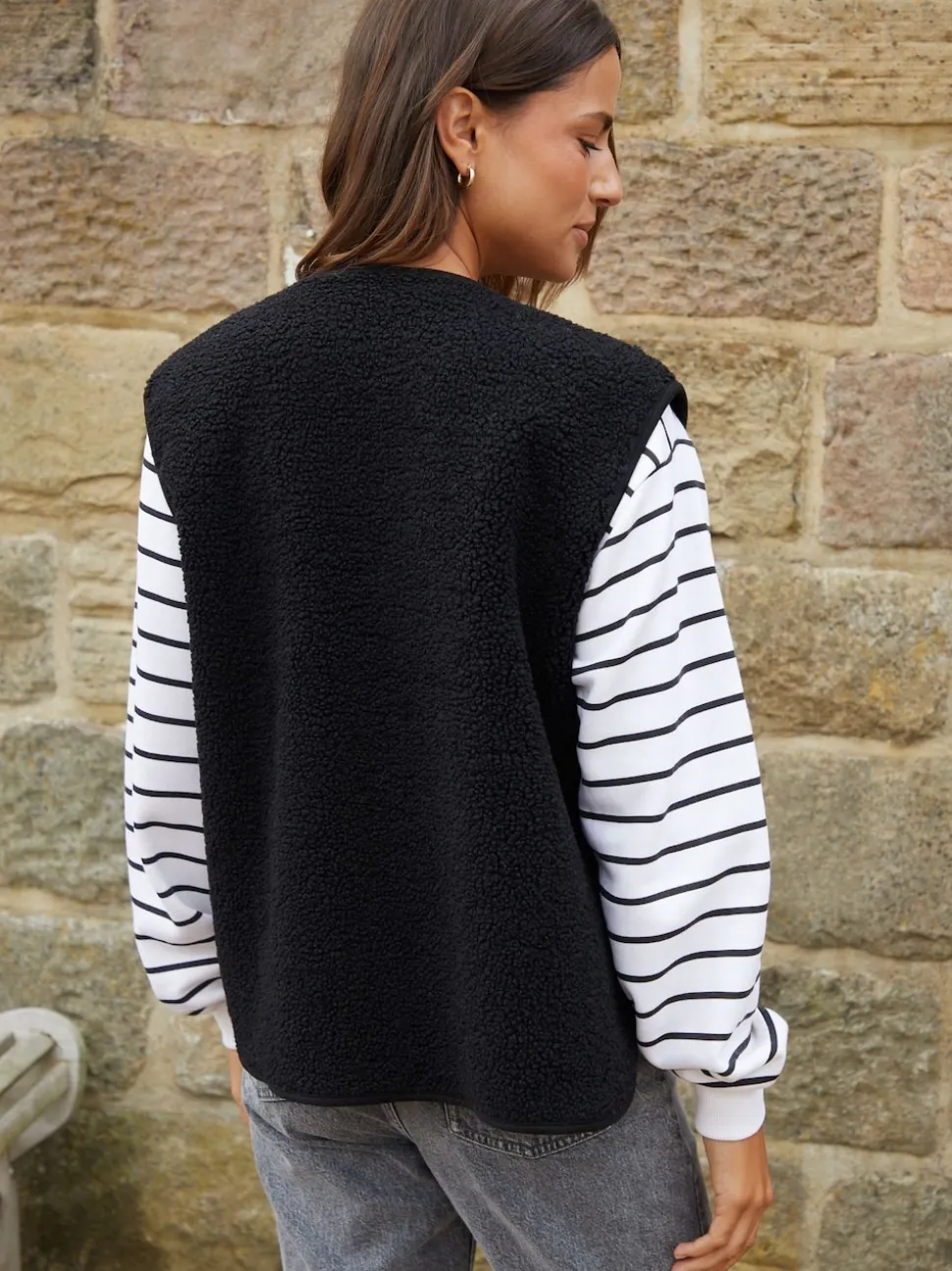 Zwart - Threadbare omkeerbaar gilet met borg