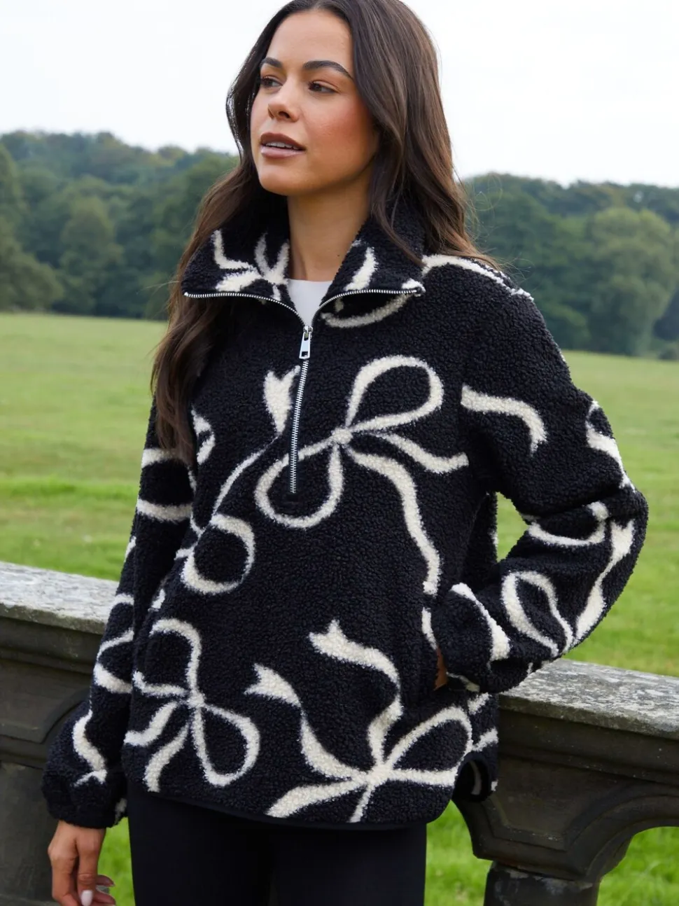 Zwart - Threadbare Quarter Zip Fleece