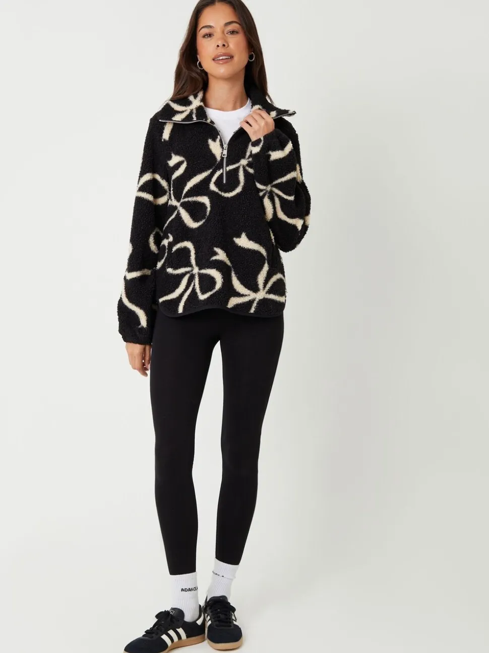 Zwart - Threadbare Quarter Zip Fleece