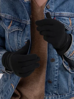 Zwart - Totes Isotoner thermische smartouch-winterhandschoenen met biesdetail voor dames