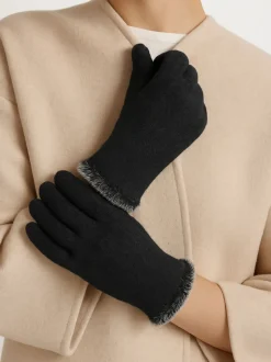 Zwart - Totes Thermal SmarTouch Gloves With Tipped Fur Cuff