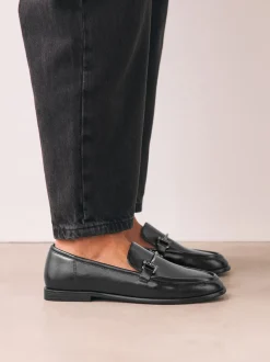 Zwart - Trim Round Toe Loafers