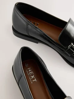 Zwart - Trim Round Toe Loafers