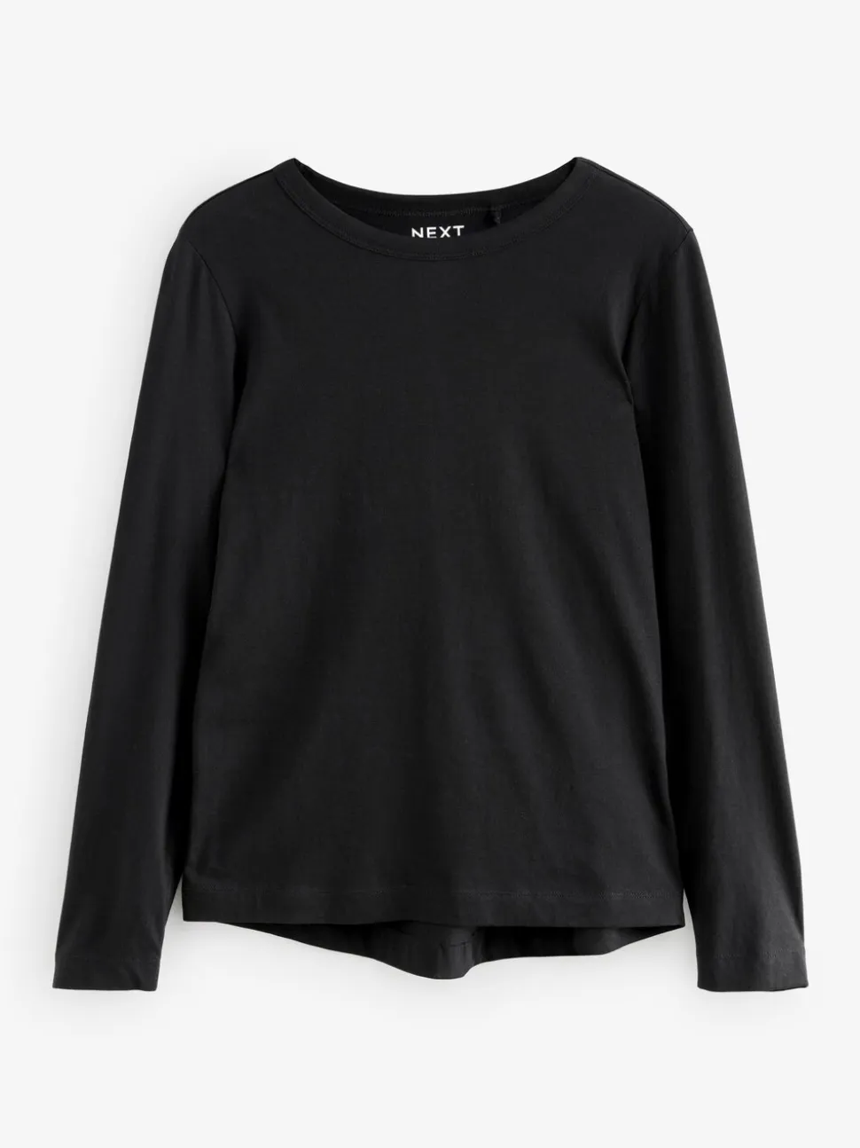 Zwart - T-shirt met lange mouwen en ronde hals