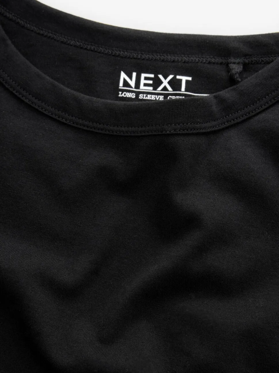 Zwart - T-shirt met lange mouwen en ronde hals