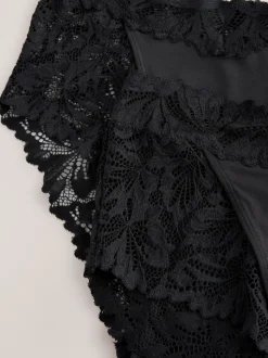 Zwart - Ultimate Comfort kanten slip verpakking van 2