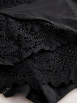 Zwart - Ultimate Comfort kanten slip verpakking van 2