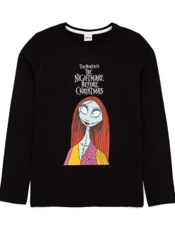 Zwart - Vanilla Underground Disney The Nightmare Before Christmas meerkleurige damespyjama met lange mouwen en pijpen van 100% katoen