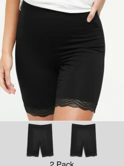 Zwart - Verpakking van 2 shorts tegen schuren
