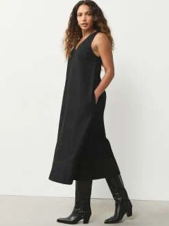 Zwart - V-Neck Sleeveless Maxi Dress