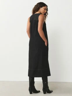 Zwart - V-Neck Sleeveless Maxi Dress