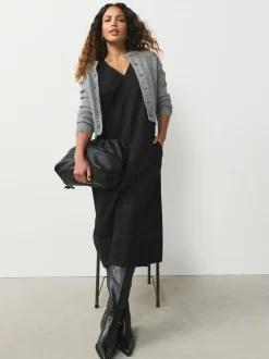 Zwart - V-Neck Sleeveless Maxi Dress