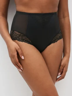 Zwart - Vormende slip met stevige buikcorrectie