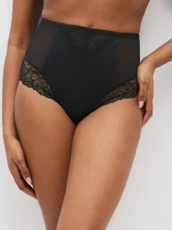 Zwart - Vormende slip met stevige buikcorrectie