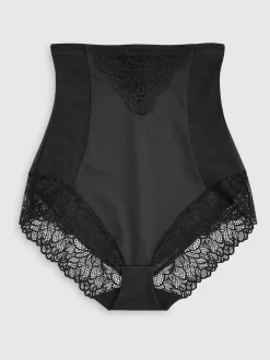 Zwart - Vormende slip met stevige buikcorrectie