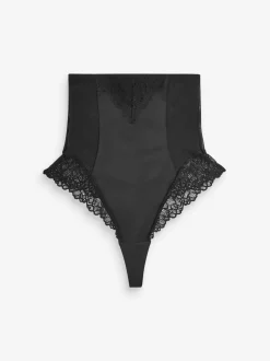 Zwart - Vormende slip met stevige buikcorrectie