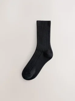 Zwart - Warm Handle Ribbed Ankle Socks 3 Pack
