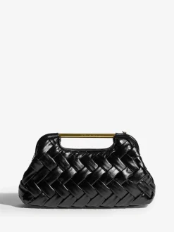 Zwart - Weave Grab Handle Clutch Bag